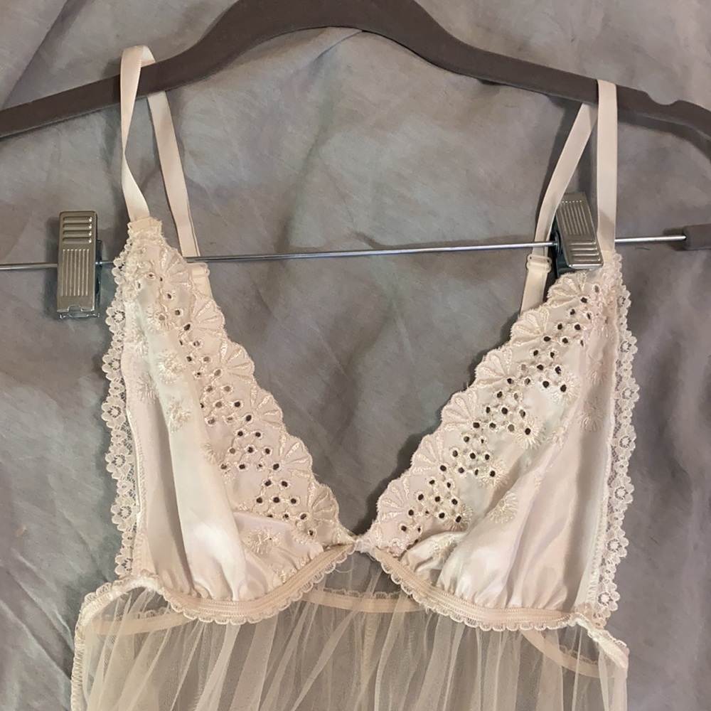 White see thru long slip